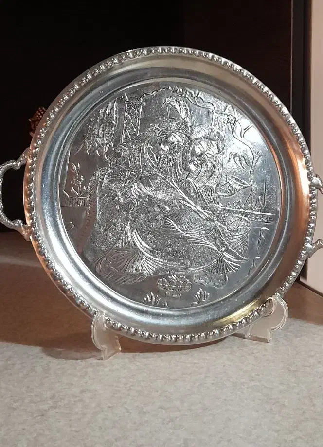 سینی مس قلمکار قدیم ۲مدل قندان و سینی برنجی|کلکسیون اشیاء عتیقه|فردیس, فرامرزیه|دیوار