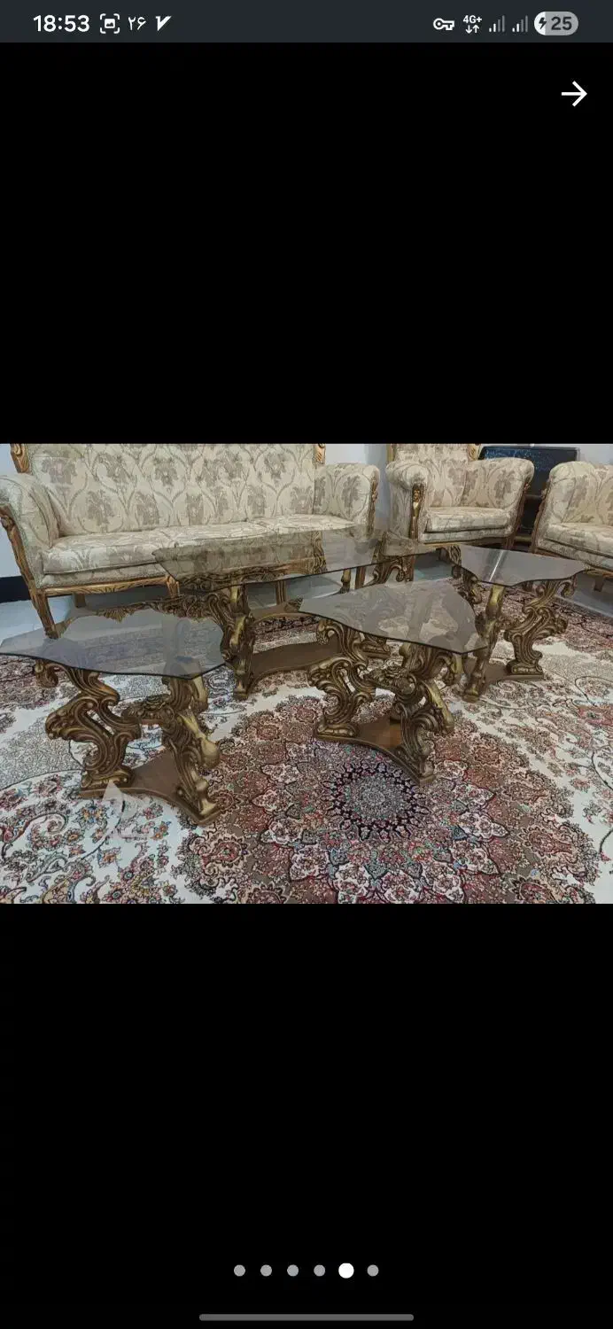 مبل سلطنتی ۹ نفره|مبلمان خانگی و میز عسلی|بهشهر, |دیوار