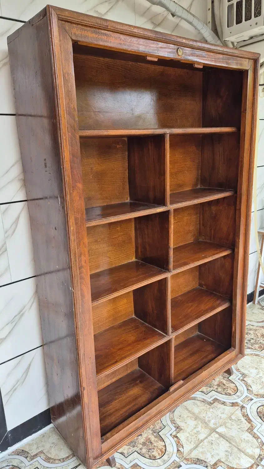 کتابخانه چوبی|کتابخانه، شلف، قفسه‌های دیواری|رضوانشهر, |دیوار