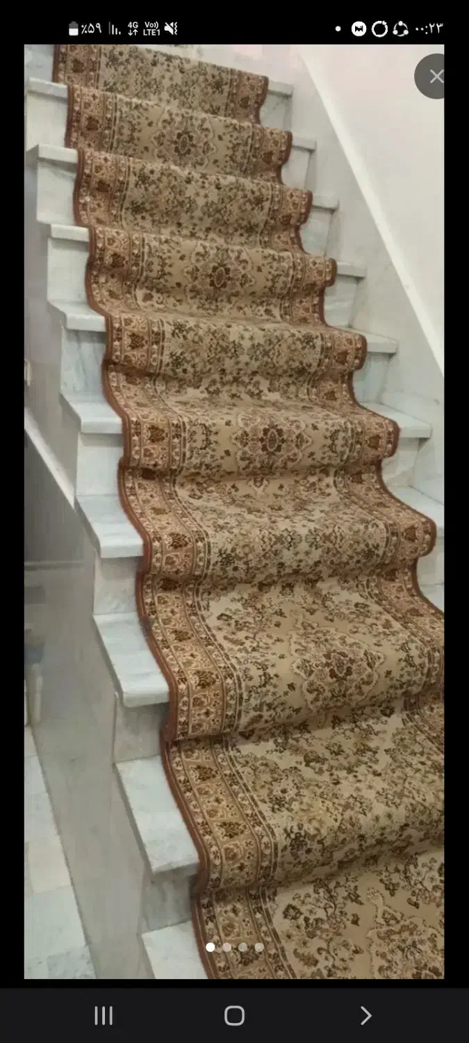 فرش راه پله کرم رنگ|فرش|پاکدشت, حصار امیر|دیوار