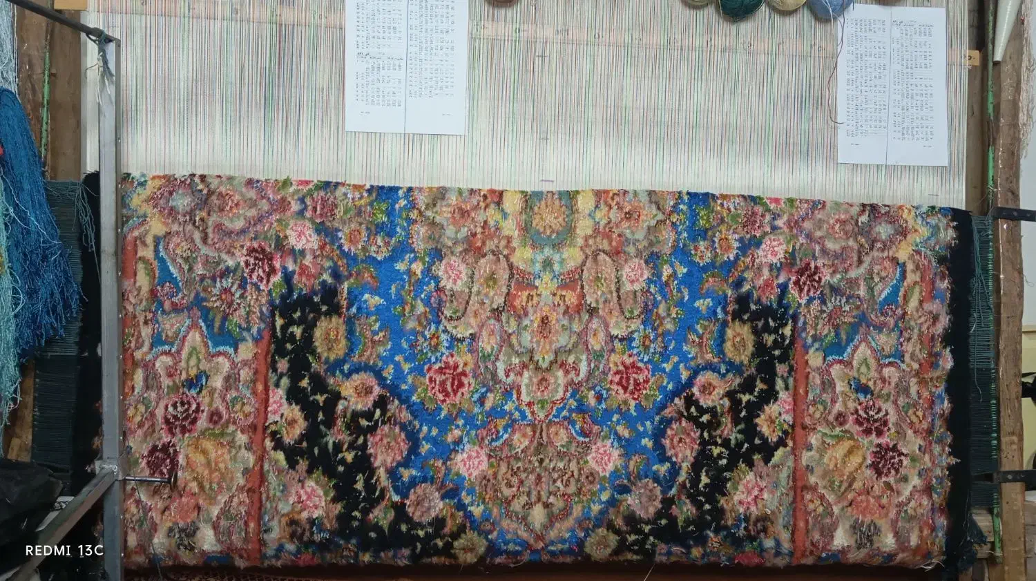 فرش نیمه کاره|فرش|تبریز, |دیوار