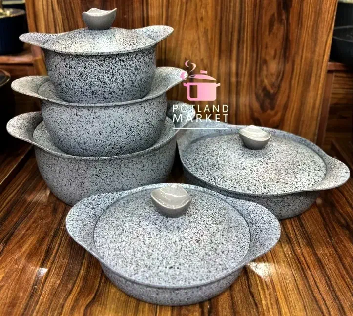 سرویس قابلمه چدن سرامیک ۱۰ پارچه اصل|ظروف پخت‌وپز|اقبالیه, |دیوار