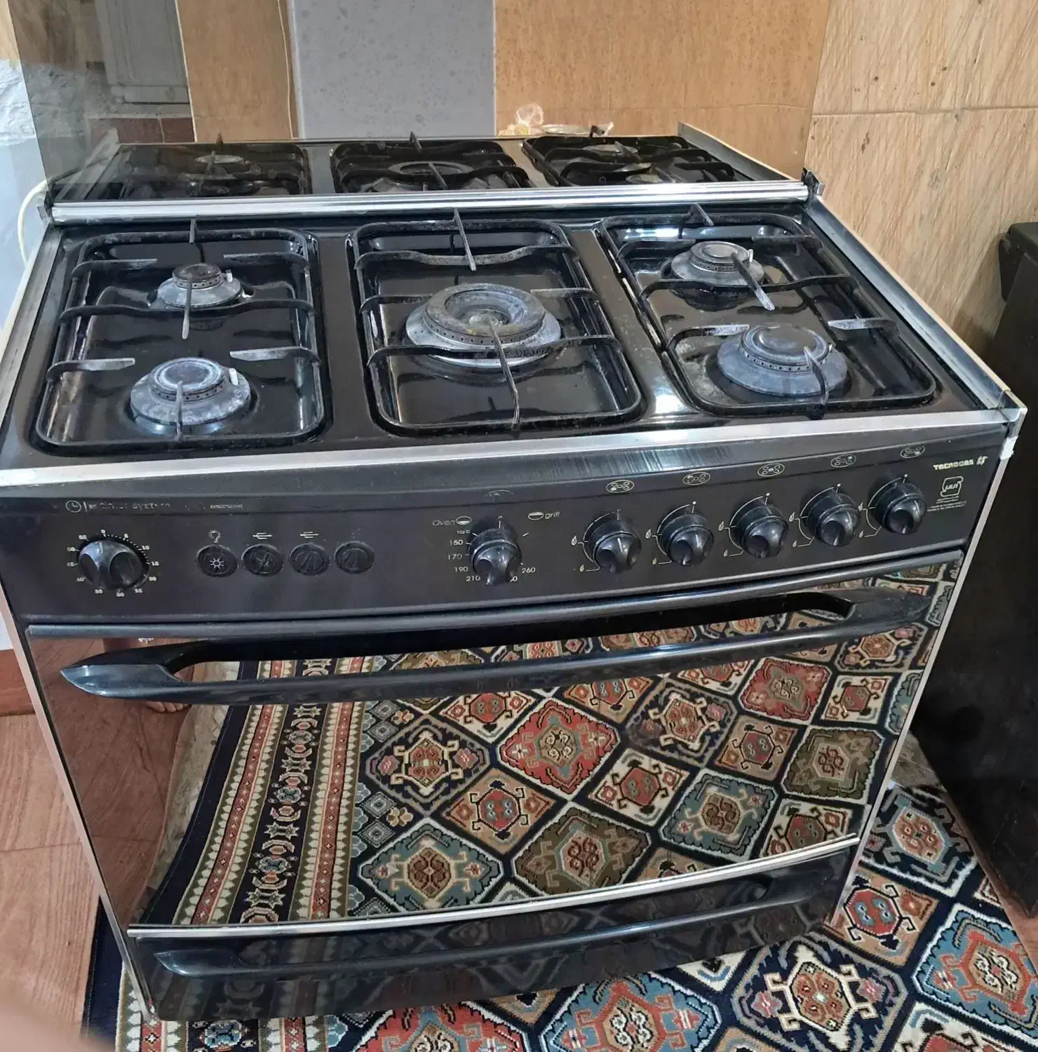 فرگاز با دو جوجه گردان بسیار باکیفیت ۵ شعله تکنو|اجاق گاز و لوازم برقی پخت‌وپز|اندیمشک, |دیوار