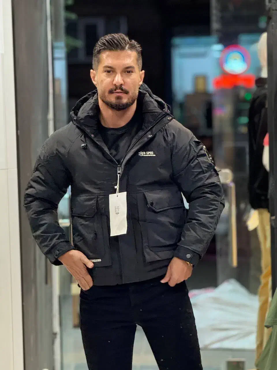 کاپشن وارداتی باکسی رنگ فسفری داخل پر(شوک پلاس)|لباس|تبریز, |دیوار