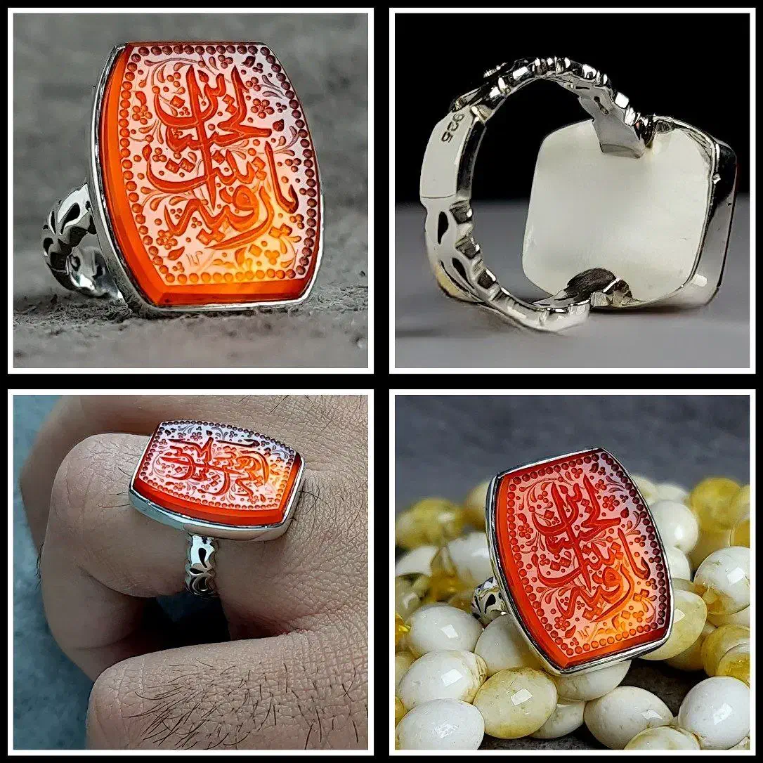 عقیق طبیعی رکاب نقره دست ساز|بدلیجات|شهریار, شهریار|دیوار