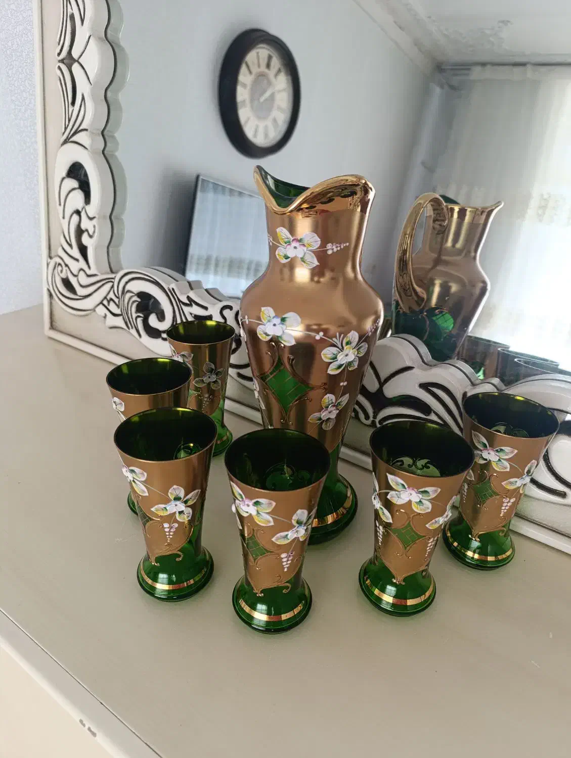 پارچ و لیوان اگرمن اصل|کلکسیون اشیاء عتیقه|قزوین, |دیوار