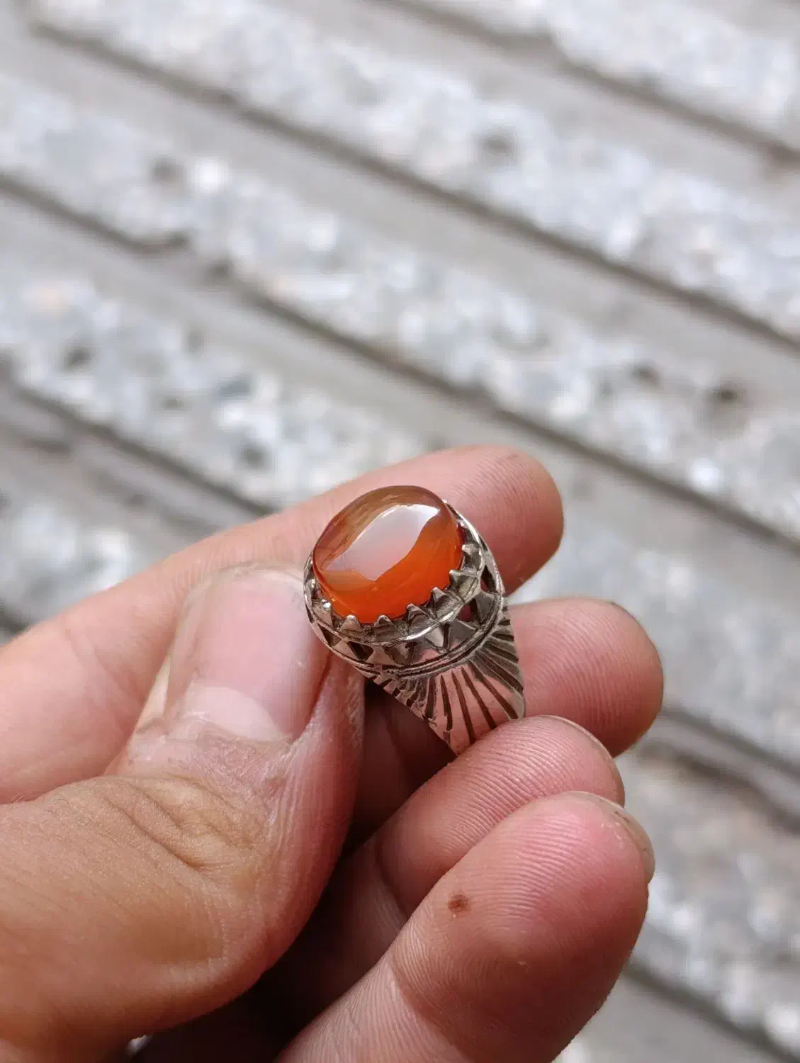 انگشتر عقیق یمنی پرتغالی دستساز|جواهرات|سیرجان, |دیوار