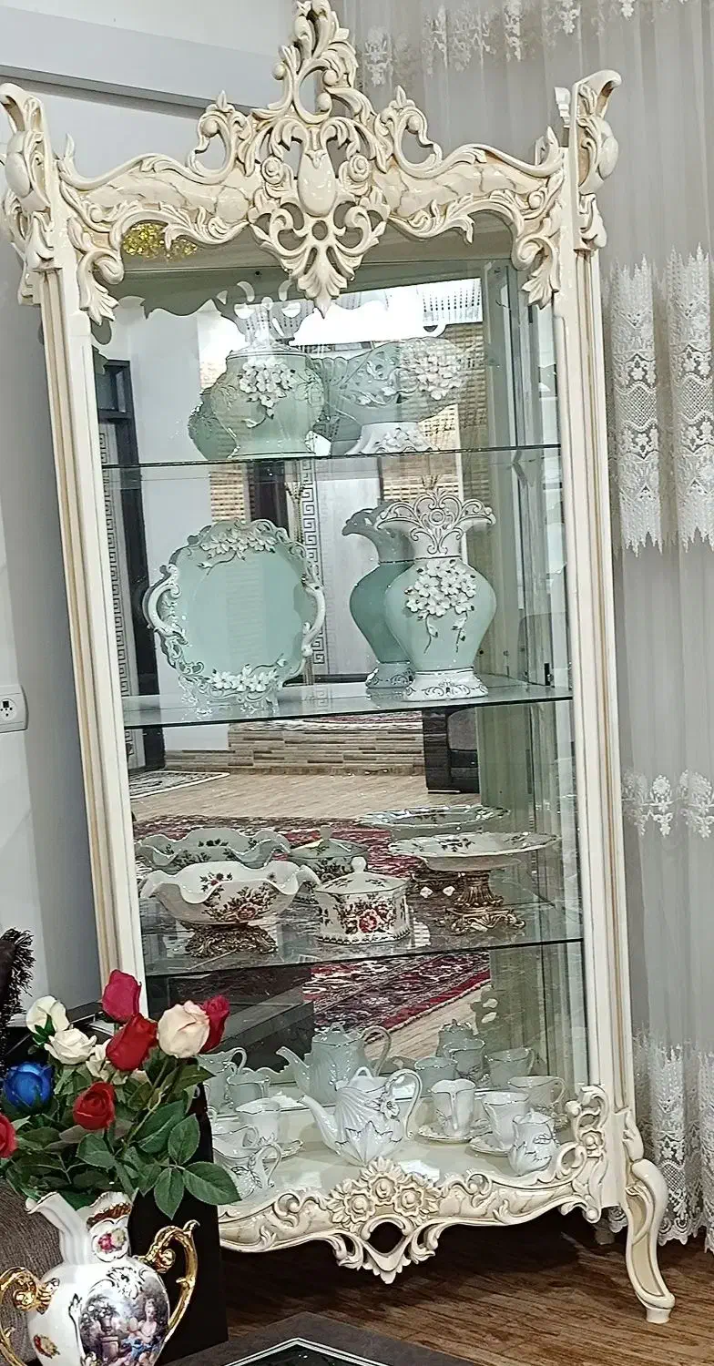 بوفه وآینه شمعدان|بوفه، ویترین، کنسول|ملکان, |دیوار