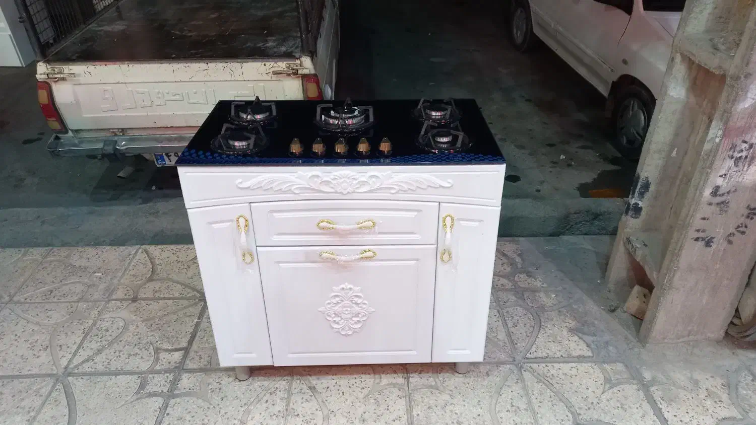 اجاق گاز ۵ شعله شیشه ای طرح‌ کابینتی|اجاق گاز و لوازم برقی پخت‌وپز|اسلام‌شهر, شهرک قائمیه|دیوار