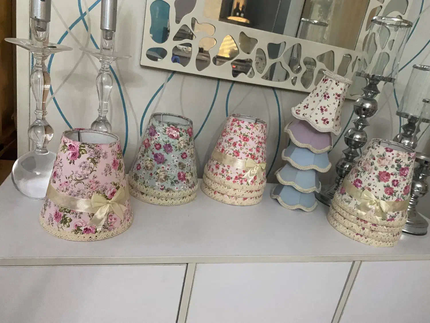 شید رومیزی کنار سالنی و لوستر زیر قیمت و گلدان|لوستر و چراغ آویز|شهریار, شهرک شاهد|دیوار