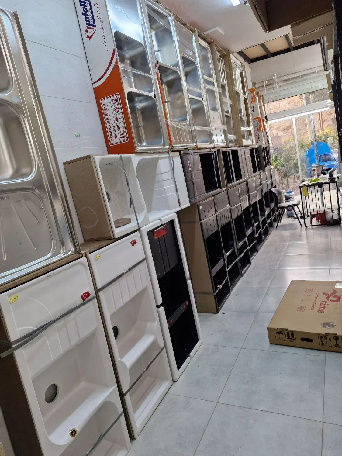 سینک گرانیتی سفید رگه طلا دو لگن۲۵کیلو مواد ترک|مصالح و تجهیزات ساختمان|بومهن, |دیوار