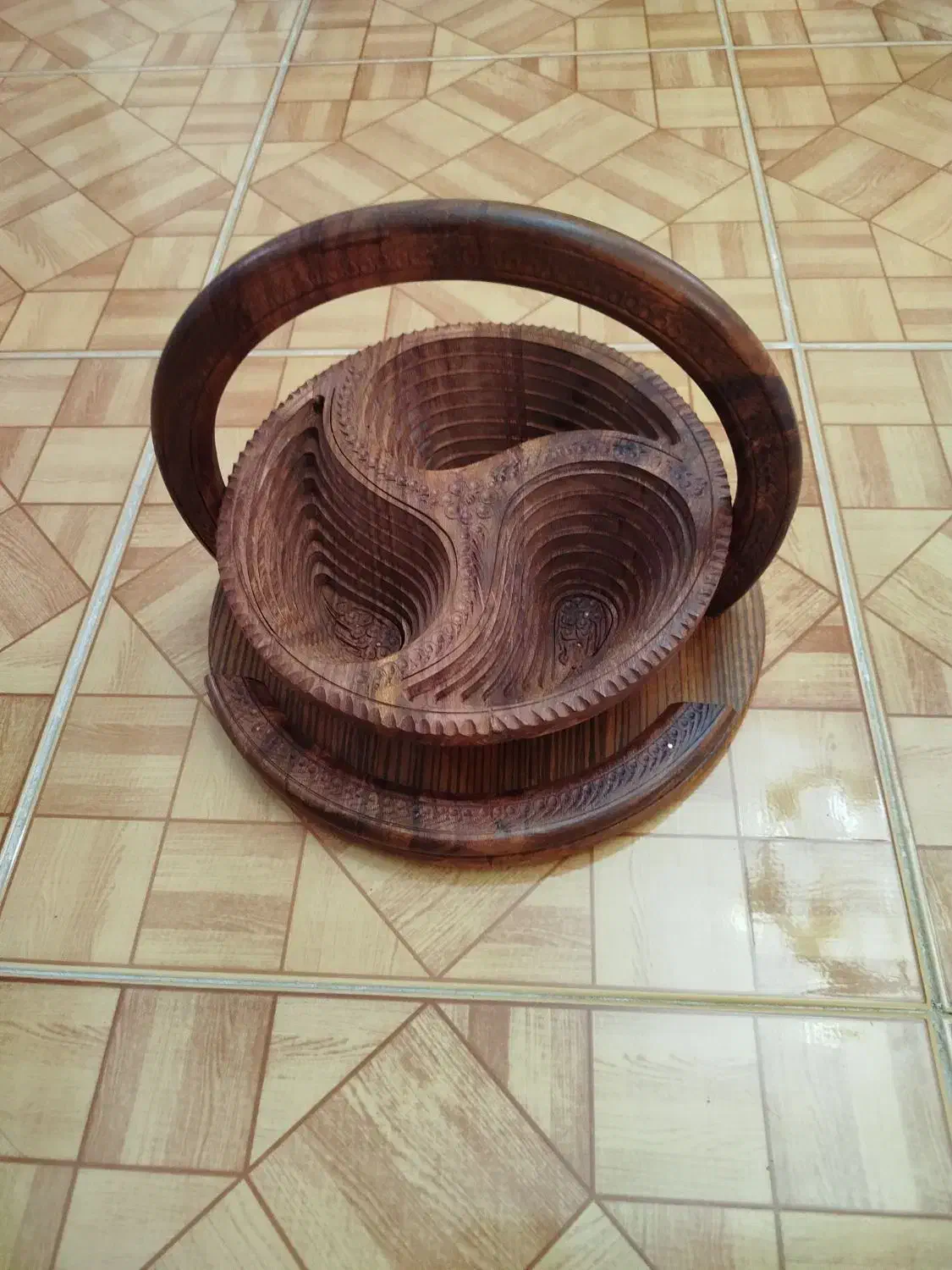 ظرف تاشو هندی چوبی|صنایع دستی و سایر لوازم تزئینی|ساری, |دیوار