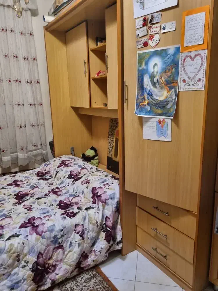 تخت کم جا تاشو به همراه کمد|تخت و سرویس خواب|تهران, قلمستان|دیوار