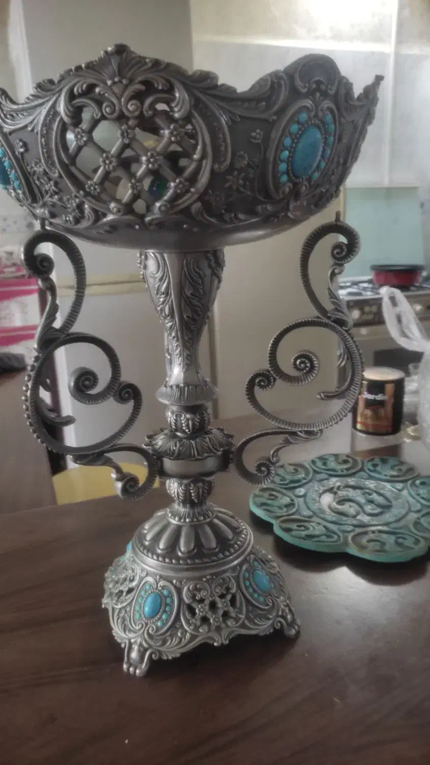 ۹تیکه سیلور و شمعدان شاه عباسی|صنایع دستی و سایر لوازم تزئینی|نهاوند, |دیوار