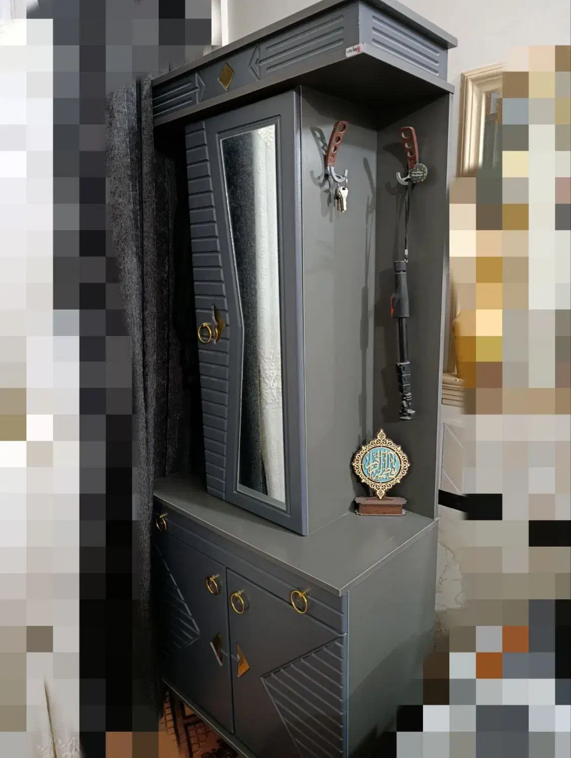 ست سرویس چوب پنج تیکه|جاکفشی، کمد، دراور|زابل, |دیوار