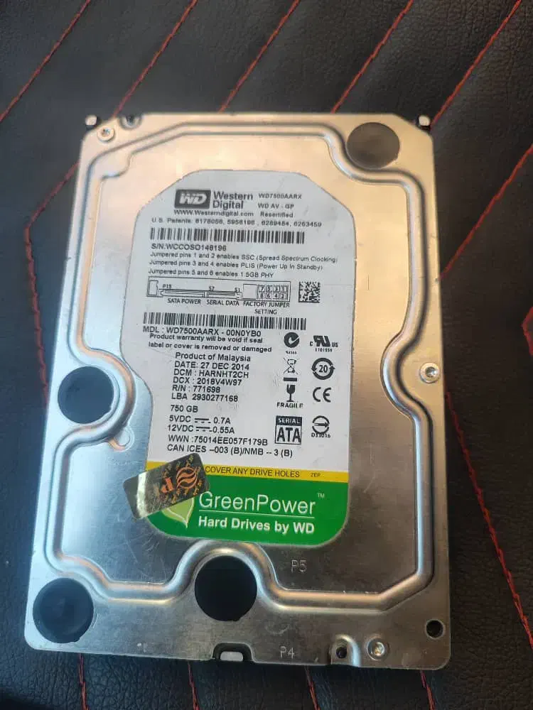 هارد ۷۵۰ گیگ وسترن|قطعات و لوازم جانبی رایانه|ابریشم, |دیوار