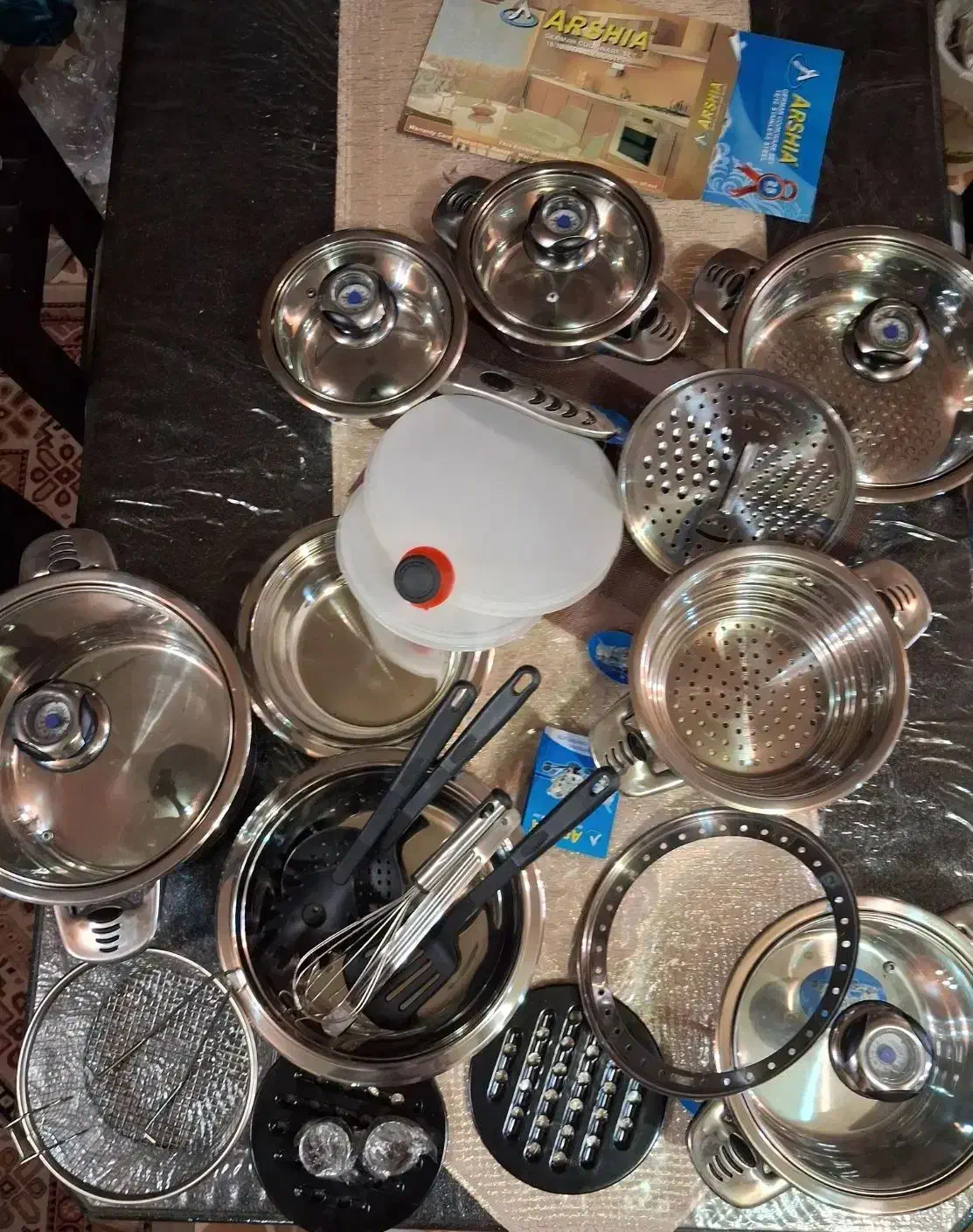 قابلمه استیل 29 پارچه عرشیا آلمان اصل|ظروف پختوپز|رشت, جهاد|دیوار