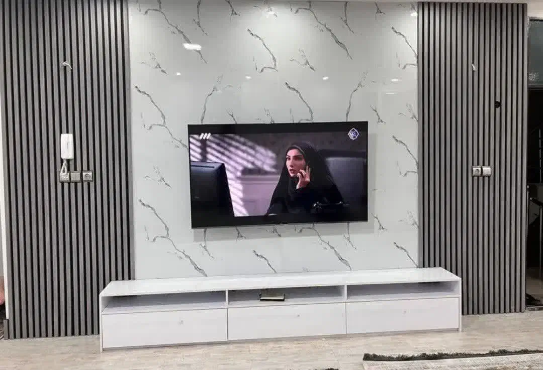 تی وی والtv قرنیز ماربل دیوارکوب پی وی سی pvc ترمو|خدمات پیشه و مهارت|نجف‌آباد, باهنر|دیوار