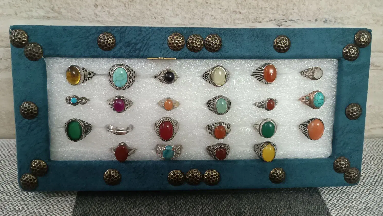 20 تا انگشتر 130گرم نقره به صورت یکجا بهمراه جعبه|جواهرات|صفادشت, |دیوار