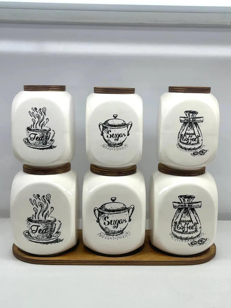 ست بانکه سرامیکی جا ادویه در دو سایز|ظروف نگهدارنده، پلاستیکی، یک‌بارمصرف|سیرجان, |دیوار