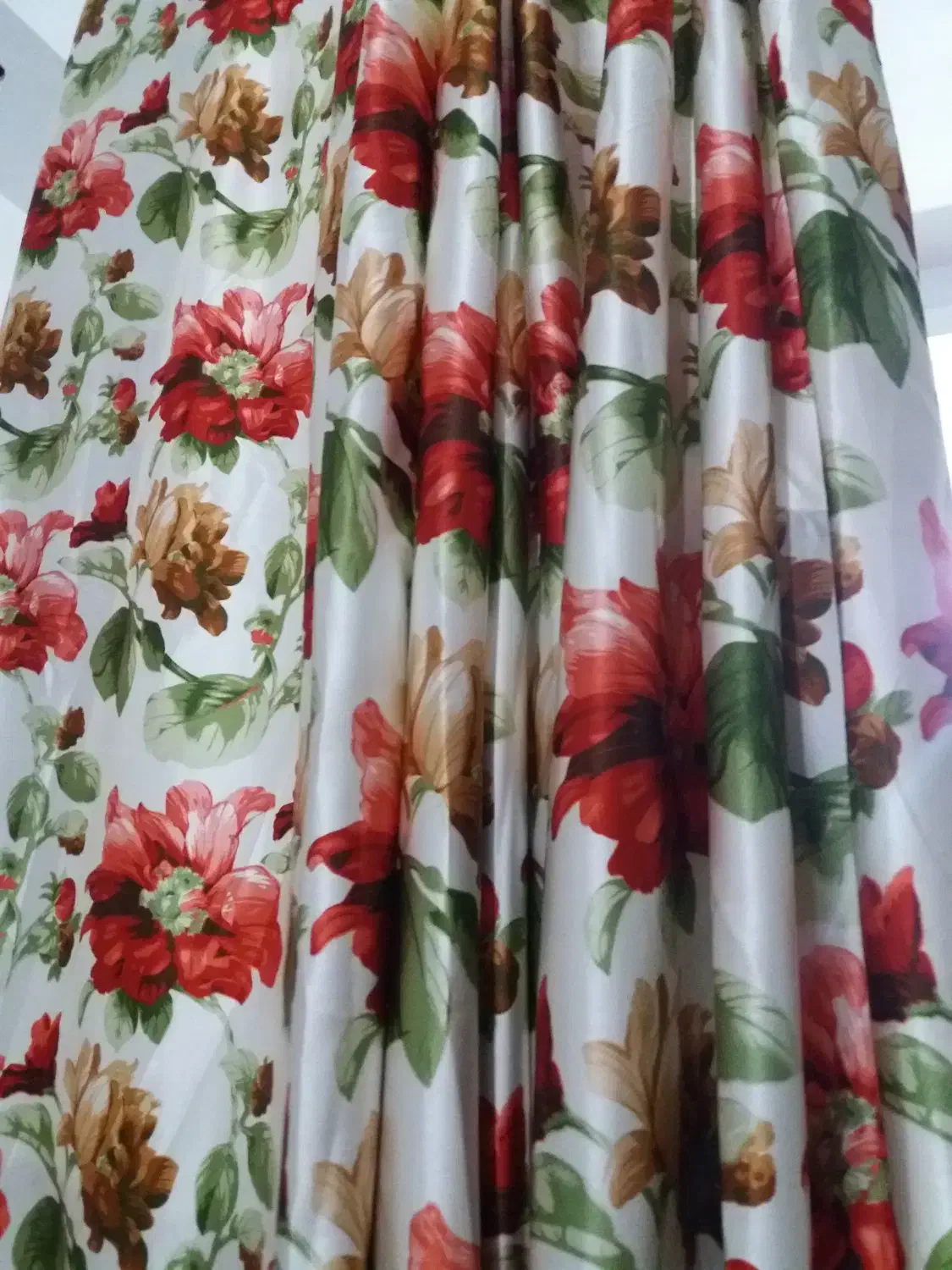 پرده گلدار|پرده، رانر، رومیزی|رشت, اسماعیل آباد|دیوار