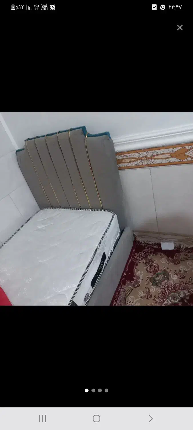 تختخواب سفارشی طوسی و فیروزه ای جنس خوب درحدنو|تخت و سرویس خواب|دهدشت, |دیوار