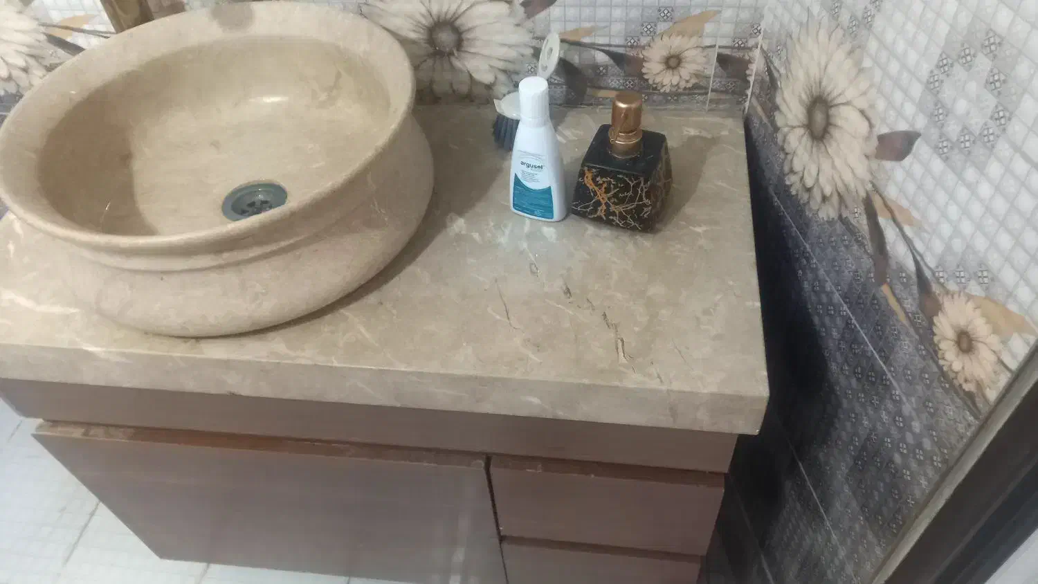 فروش روشویی کابینتی با کاسه سنگی|لوازم سرویس بهداشتی|کرمانشاه, |دیوار