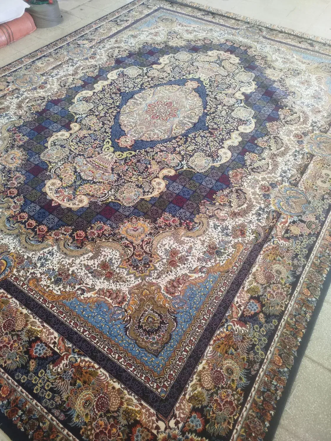 فرش خونگی نو اکرولیک تک|فرش|آران و بیدگل, |دیوار