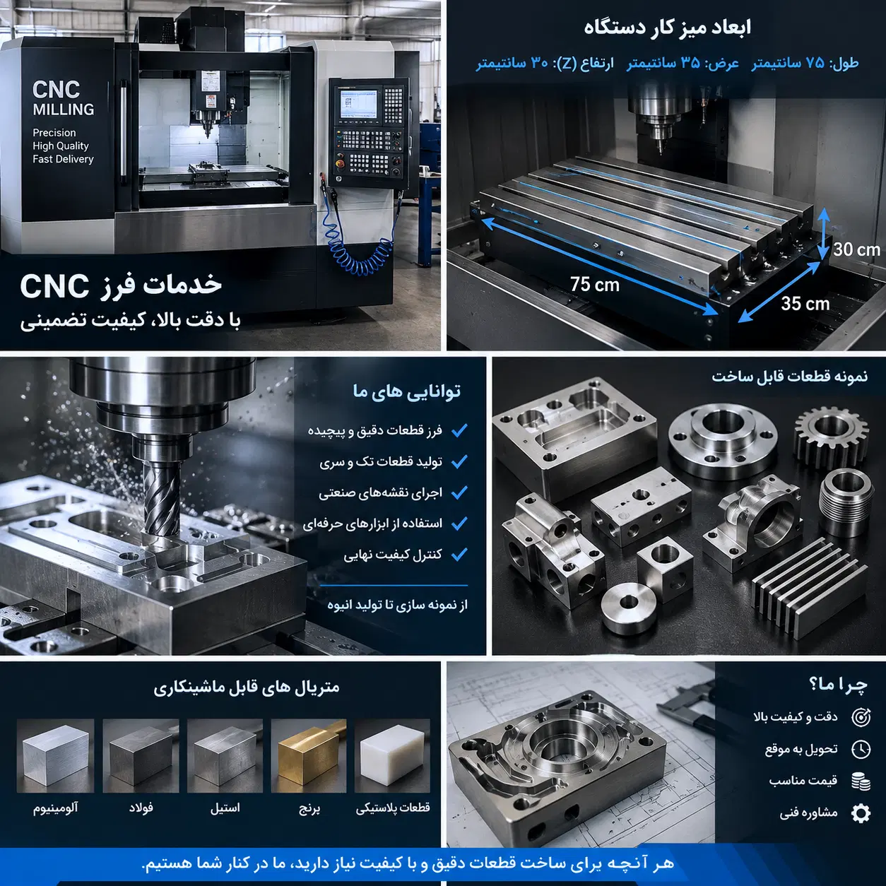 خدمات دستگاه فرز cnc سوارخ کاری و قلاویز|خدمات پیشه و مهارت|تهران, اتحاد|دیوار