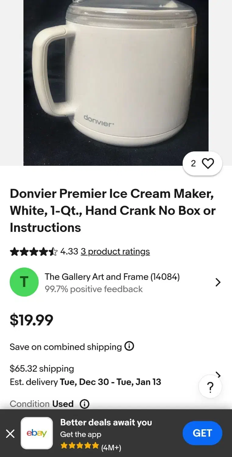 بستنی ساز دستی مارک اصل donvier|سایر لوازم برقی|شاهینشهر, امام حسین|دیوار