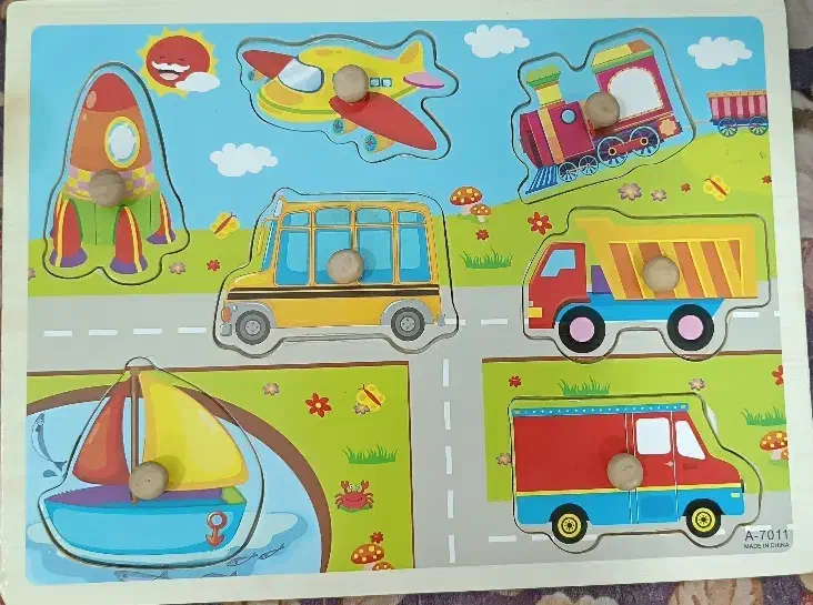 پازل چوبی کودک دکمه دار|اسباببازی|مسجد سلیمان, |دیوار