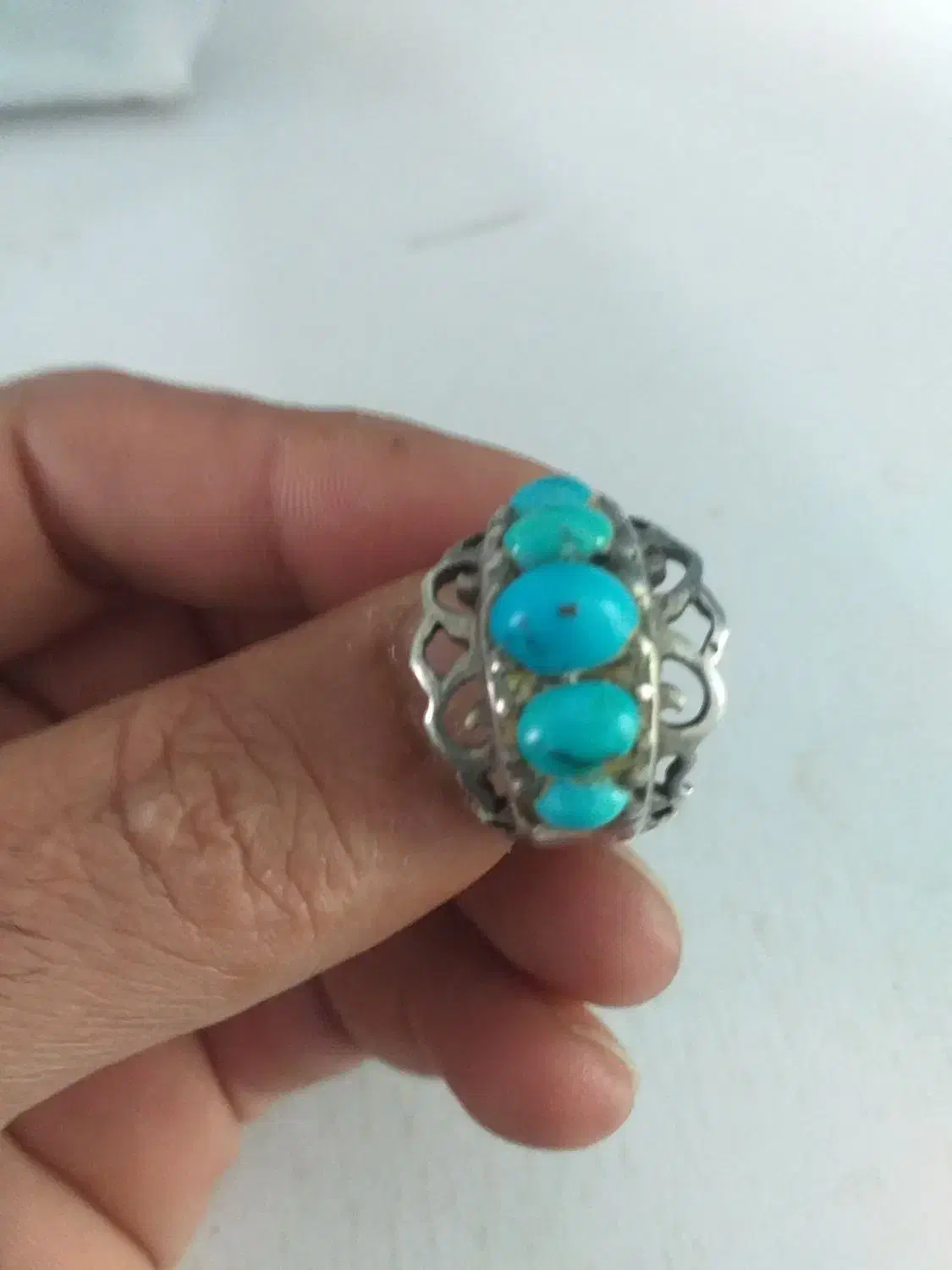 انگشترفیروزه عجمی ذات دار|جواهرات|زاینده رود, |دیوار