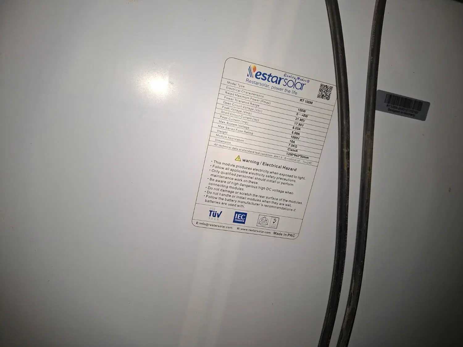 پنل 100 وات خورشیدی مونو کریستال|لامپ و چراغ|تربتحیدریه, حسنی بالا|دیوار