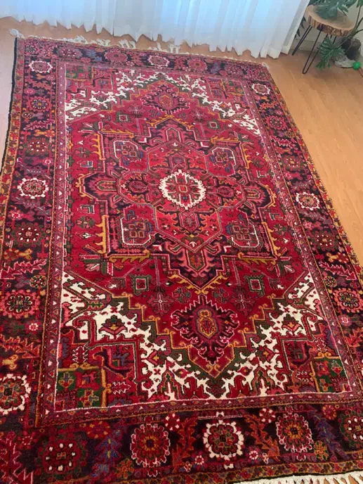 فرش دستبافت قرمز تبریز طرح هریس خوش نقشه شش متری|فرش|تهران, حکیمیه|دیوار