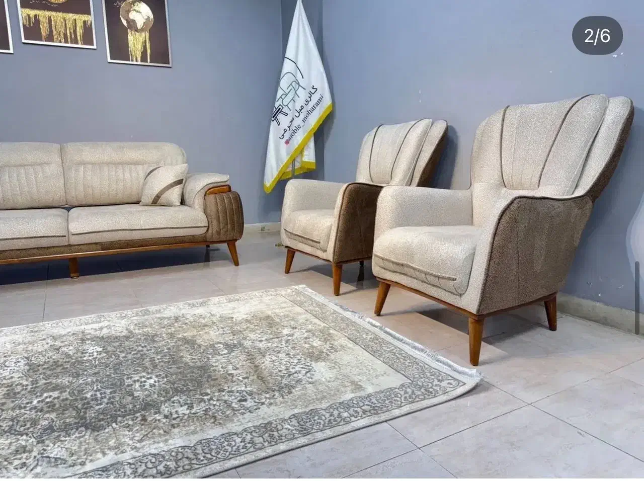 مبل روس کد ۱۳۲۳۹۰|مبلمان خانگی و میز عسلی|خمین, |دیوار