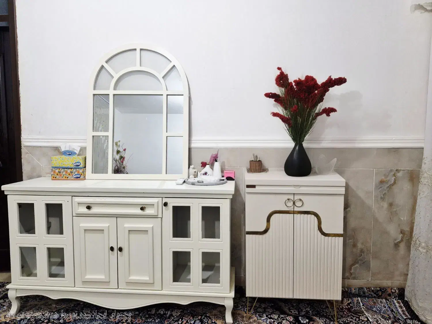 آینه کنسول جاکفشی میز تیوی ست|جاکفشی، کمد، دراور|سیب و سوران, |دیوار