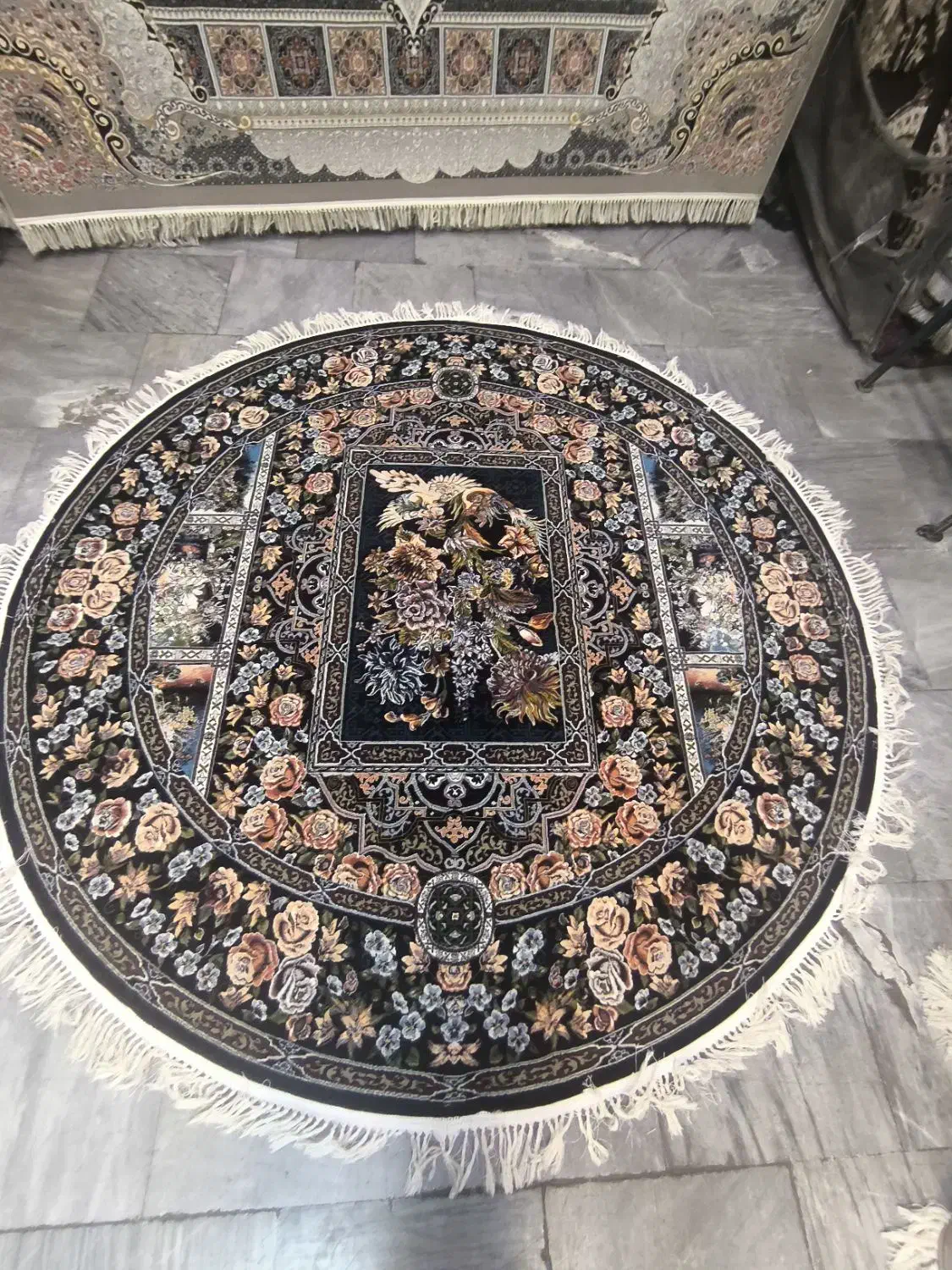 فرش دایره آکبندقطر2مترنقشه باغ ارم|فرش|تهران, امام حسین|دیوار