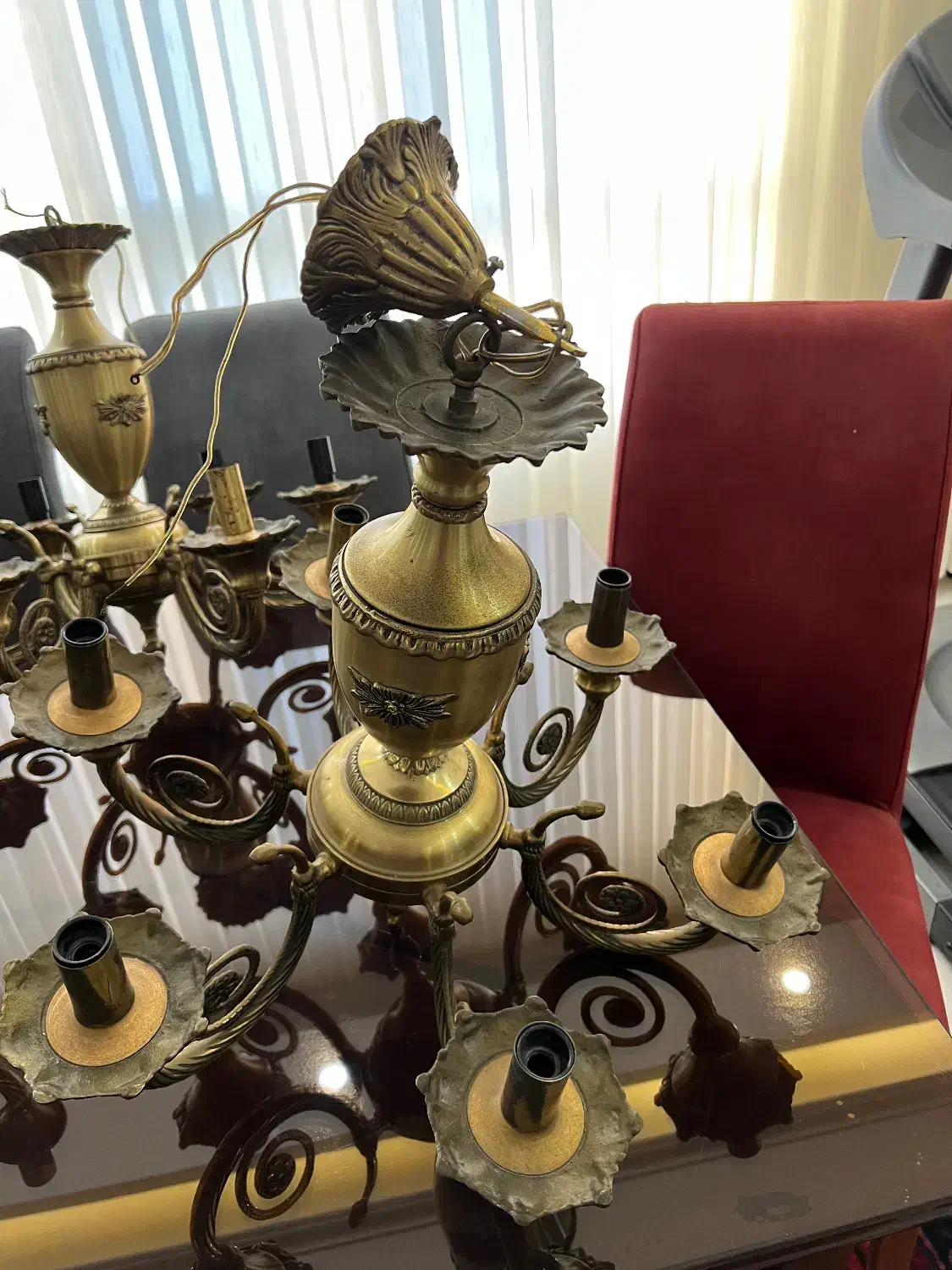 لوستر برنجی|لوستر و چراغ آویز|همدان, |دیوار