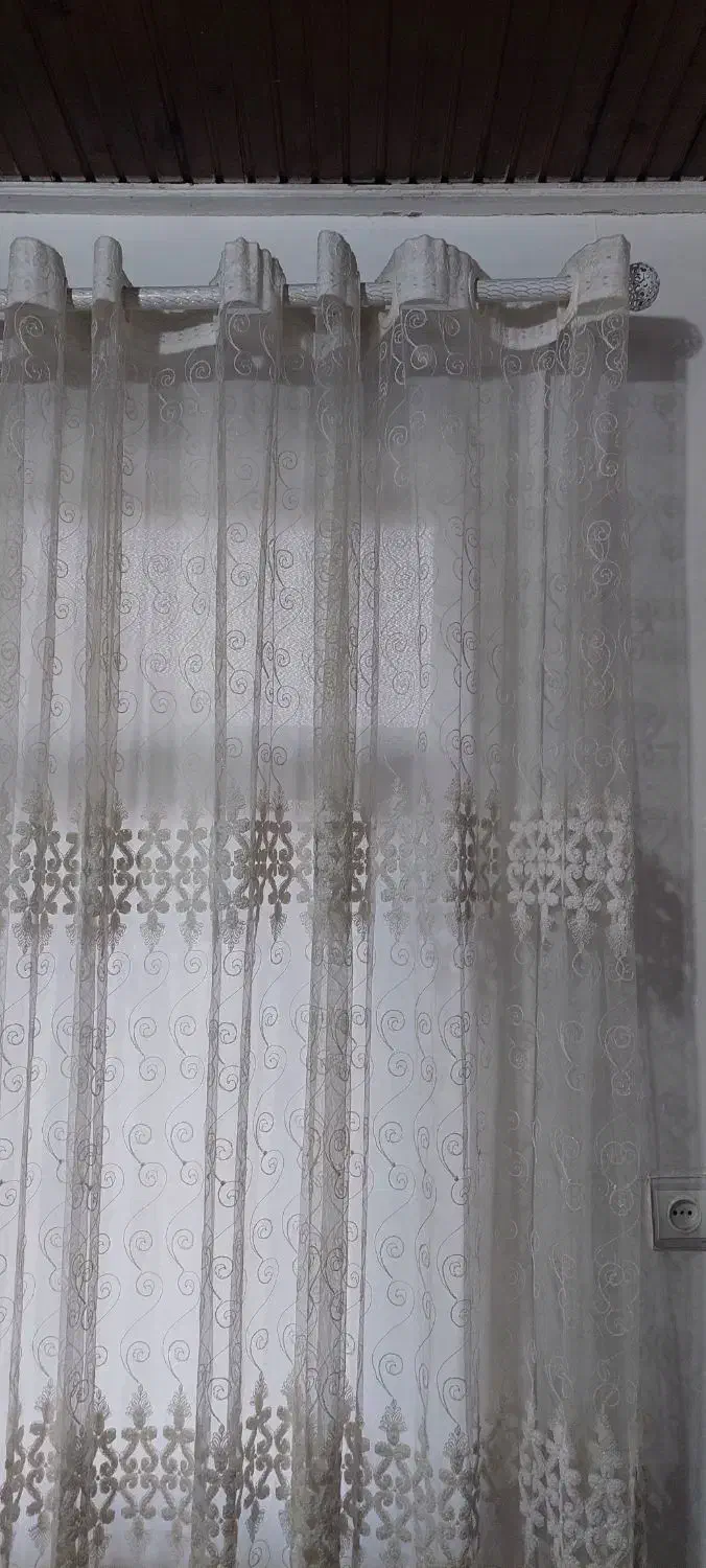 ۲ عدد پرده سالم مدل پانچ|پرده، رانر، رومیزی|خمام, |دیوار