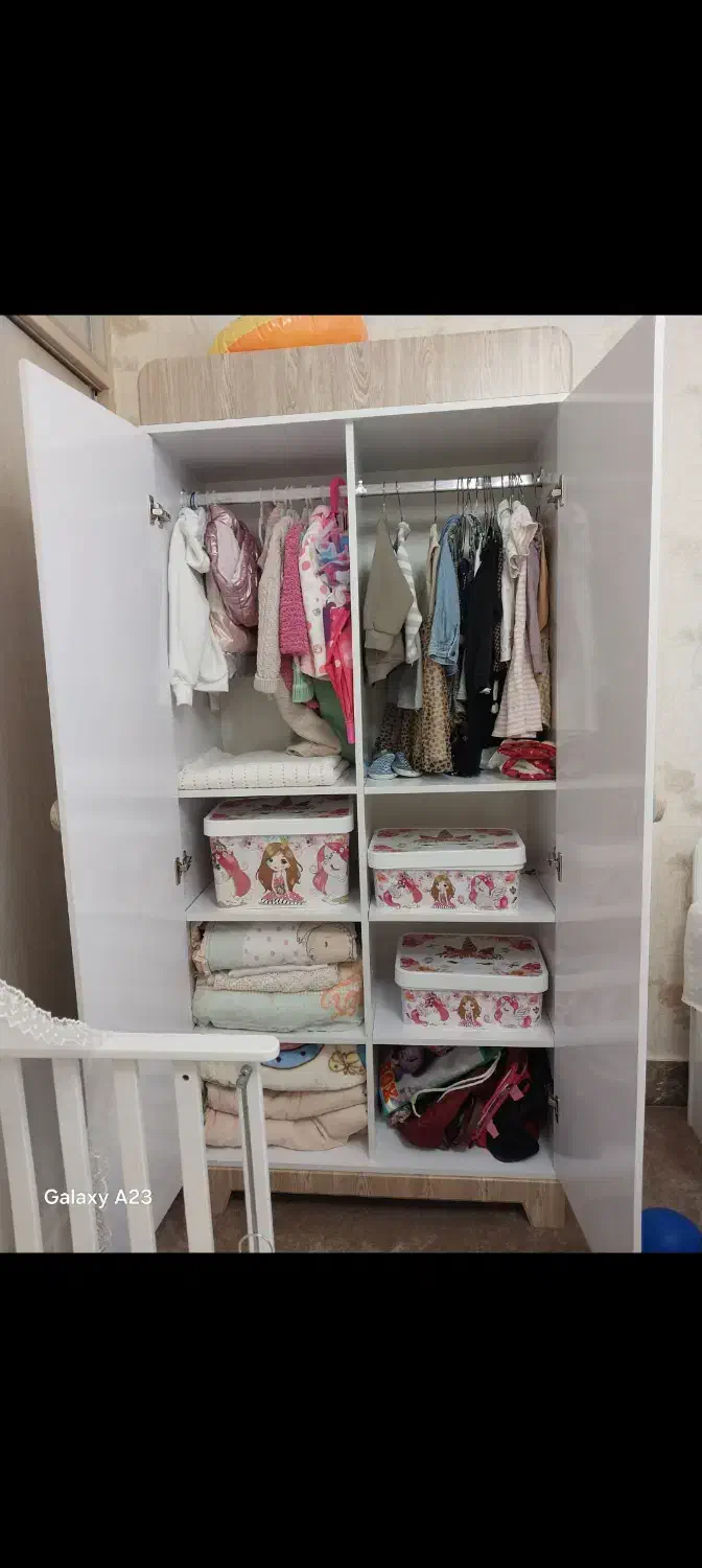 ست کامل اتاق خواب شیک و کاربردی برای مادر و کودک|تخت و سرویس خواب|زنجان, |دیوار