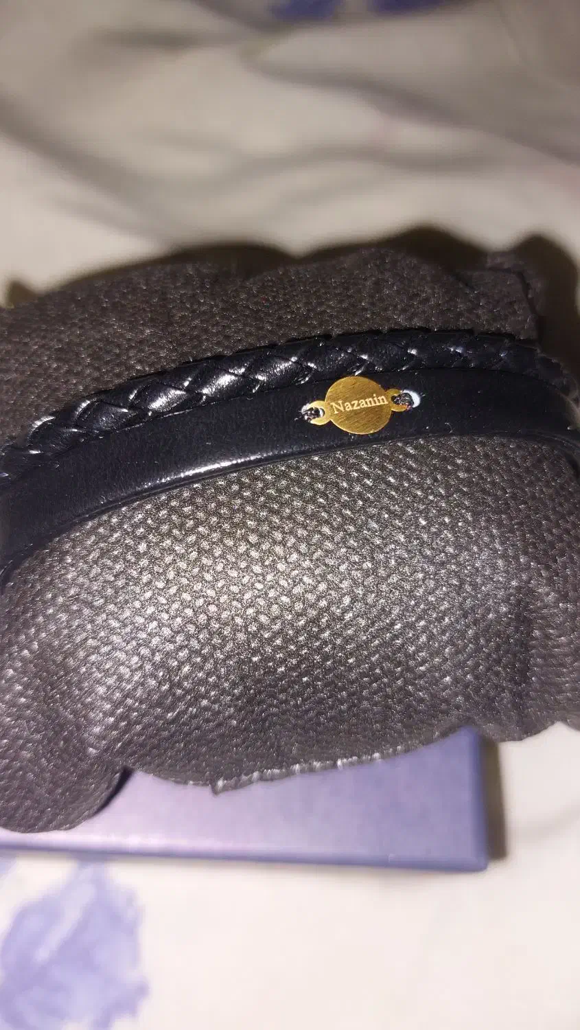 دست بند چرم با پلاک طلا|جواهرات|کرج, باغستان|دیوار