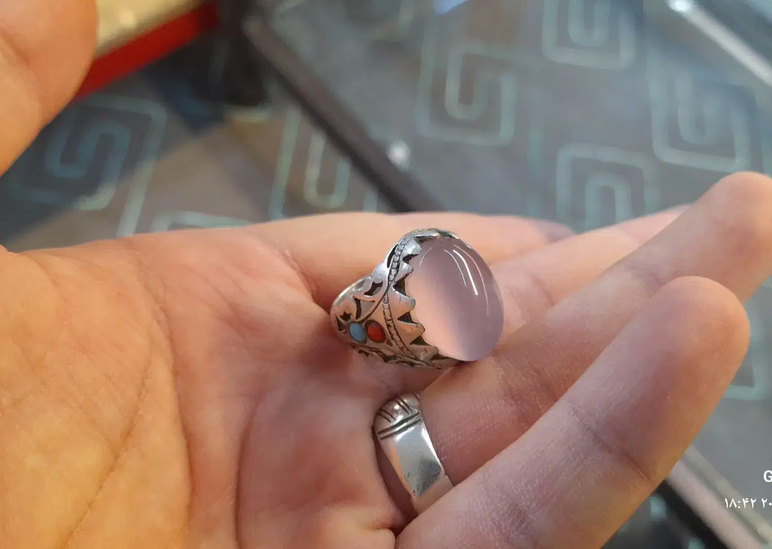 انگشتر عقیق سوسنی یمن اصل دستساز|جواهرات|قنوات, |دیوار