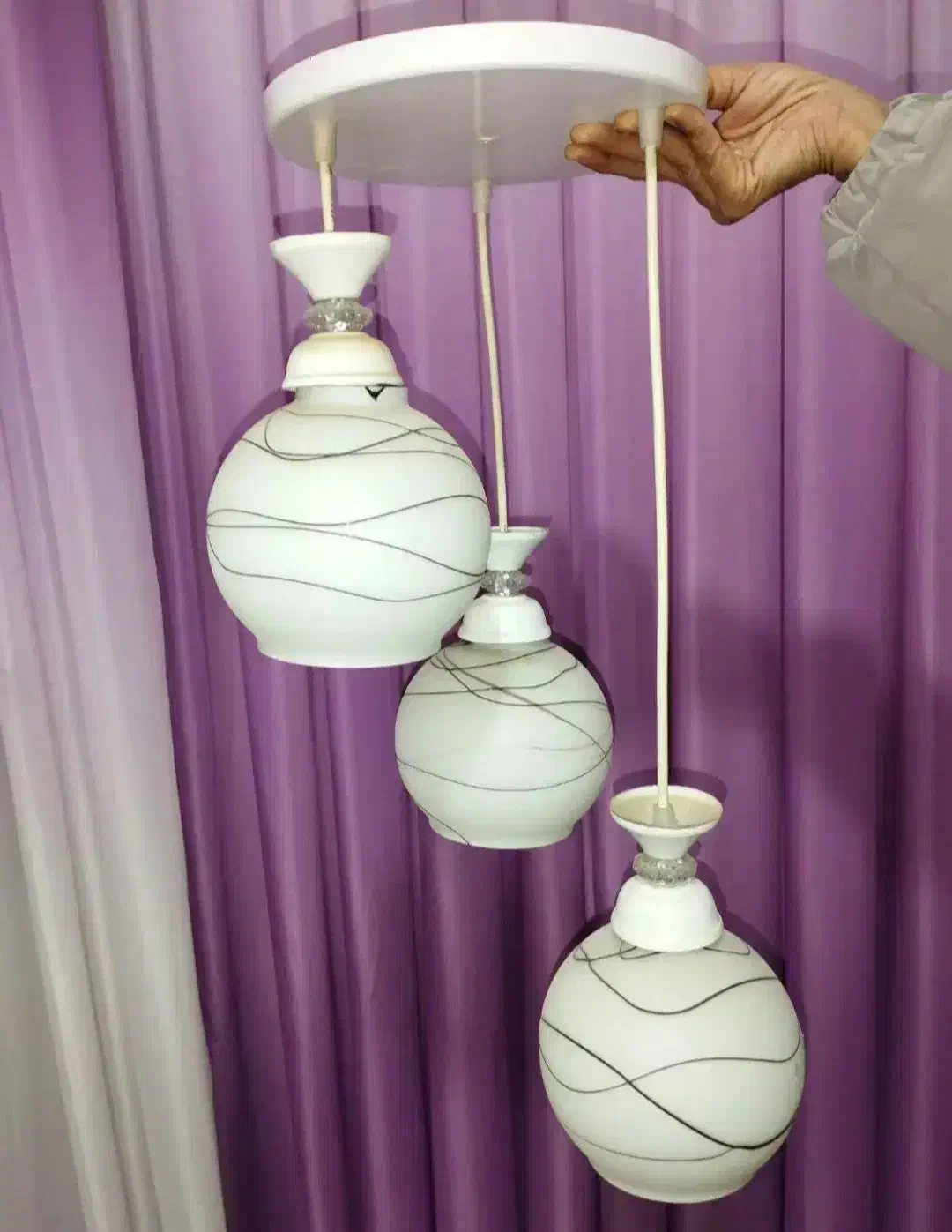 لوستر 3 شاخه|لوستر و چراغ آویز|گنبد کاووس, |دیوار