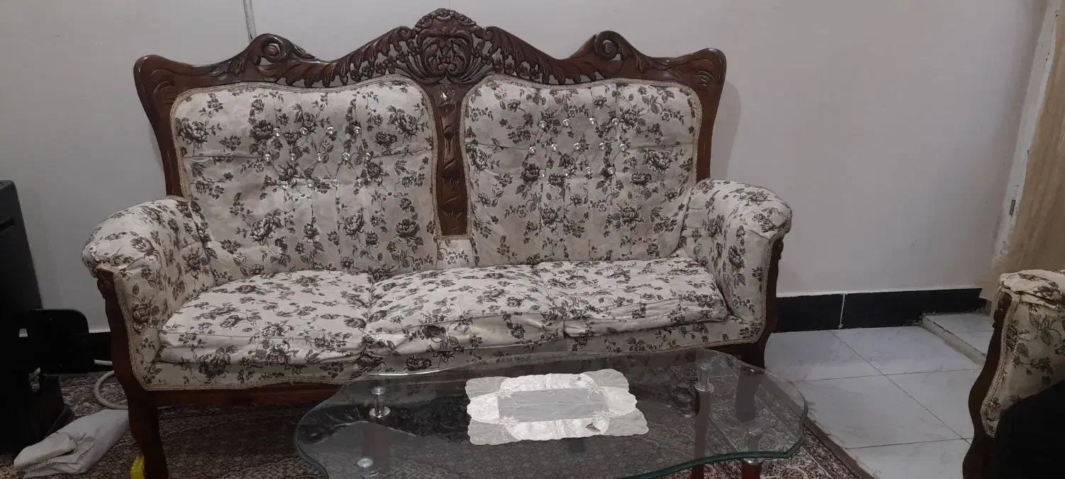 مبل چوبی استیل ۹ نفری|مبلمان خانگی و میز عسلی|مرند, |دیوار