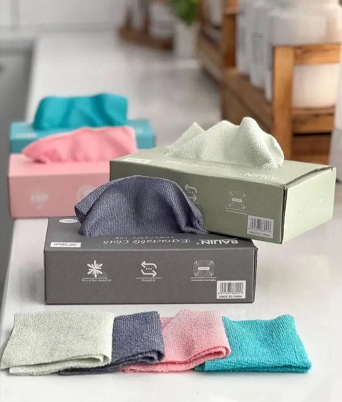 دستمال جعبه‌ای میکروفایبر ۲۰ عددی|سفره، حوله، دستمال آشپزخانه|قم, وادی السلام|دیوار