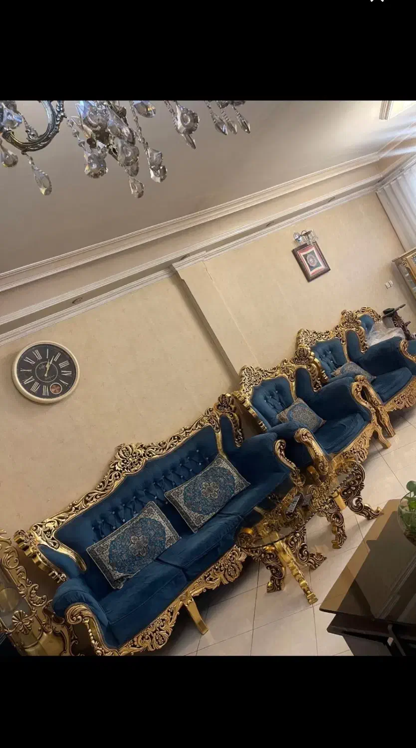 مبل ورق طلا سلطنتی|مبلمان خانگی و میز عسلی|اراک, |دیوار