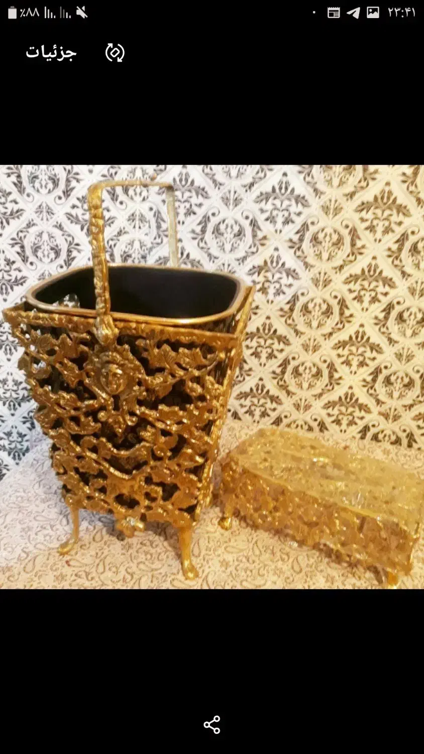 سطل وجای دستمال برنز|صنایع دستی و سایر لوازم تزئینی|نهاوند, |دیوار
