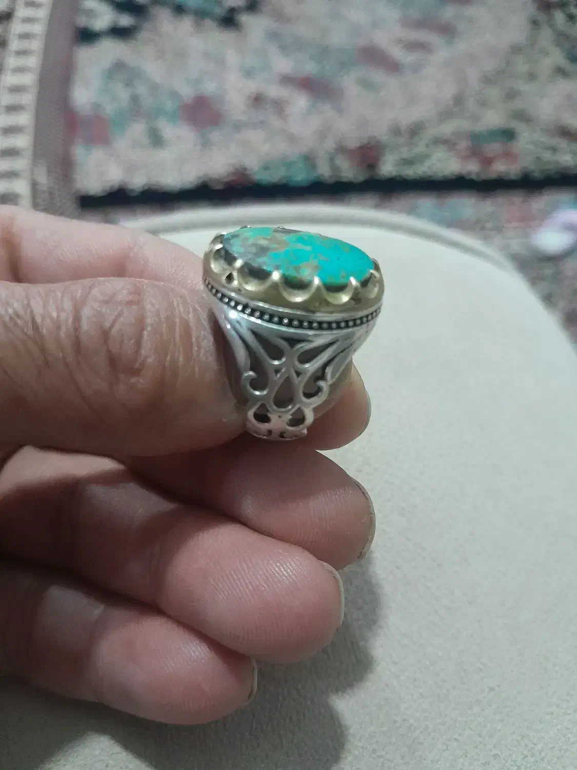 انگشتر فیروزه نیشابور|جواهرات|رفسنجان, |دیوار