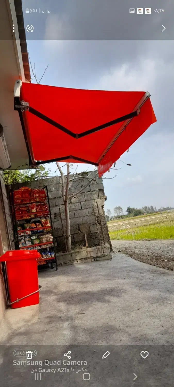 چادردوزی نصب فایبربارانگیرپشت پنجره .سایبان جکی|فروشگاه و مغازه|آمل, |دیوار