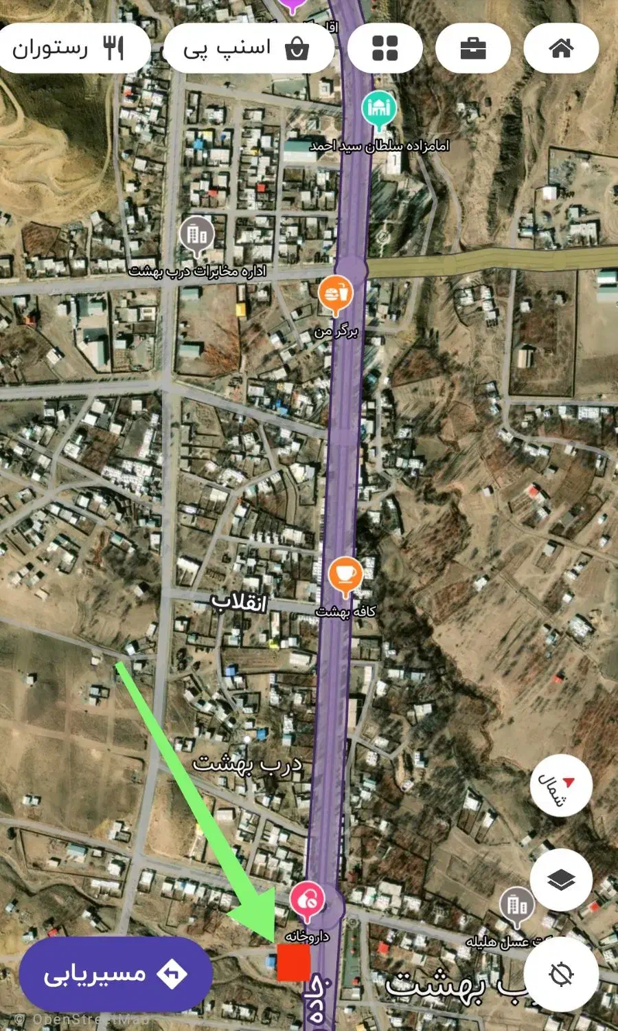 زمین مغازه درب بهشت بر بلوار اصلی|فروش زمین و ملک کلنگی|درب بهشت, |دیوار